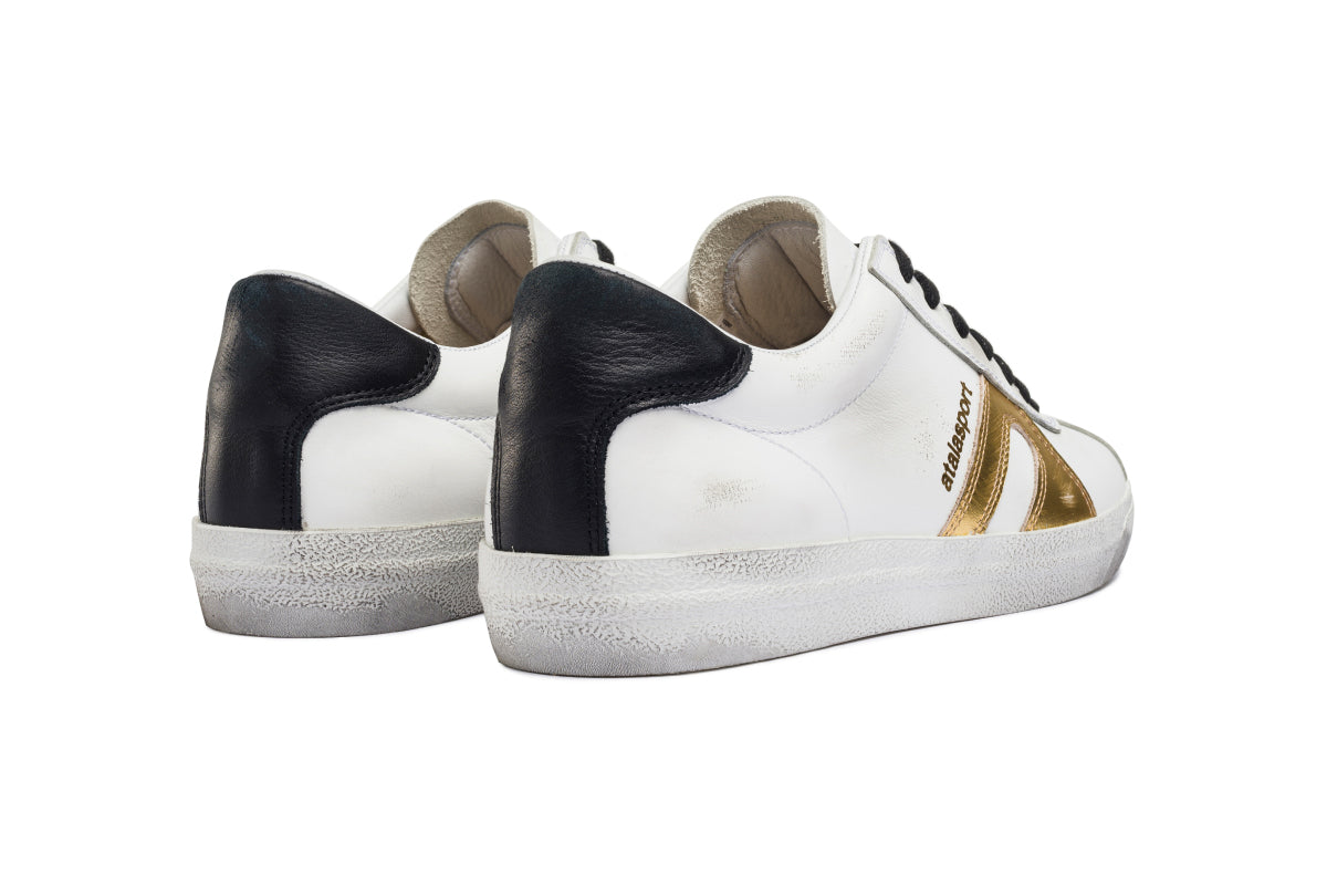 Star Leather - White / Gold & Black