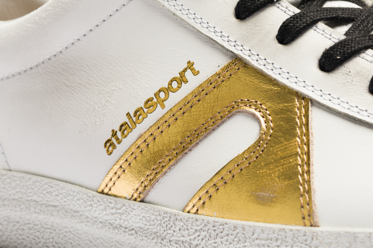 Star Leather - White / Gold & Black